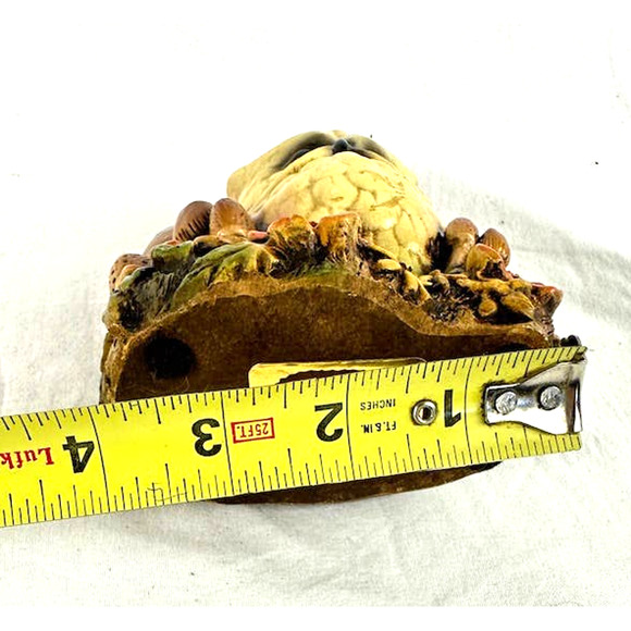 Charming Vintage Owl With Mushrooms and Flowers Statue - Terre Stone Pottery - Picture 9 of 11